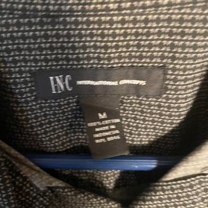 Inc. dress casual shirt black and gray pattern medium